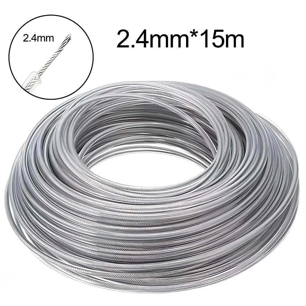 Nylon and Steel Wire Grass Trimmer Line 5m/10m/15m*2.4mm/2.7mm/3mm Trimmer Rope  Garden Maintenance