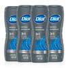 Men's 3-in-1 Body, Hair, and Face Wash Blue Sage Scent 473ml Set of 4