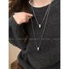 Women's Luxury Layered Snake Bone Necklace - Water Drop Pendant Accessory