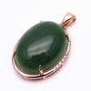 Exquisite Russian Purple Gold Inlaid Oval Egg Surface Greenstone Pendant Luxury High-End Rose Gold Plated Colored Gold Necklace