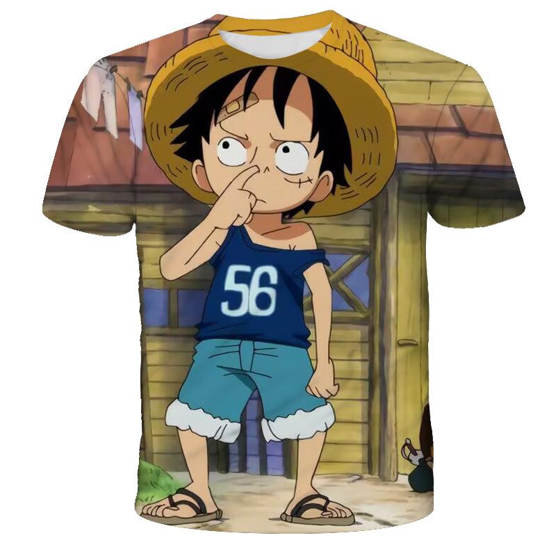 Summer  One Piece Cartoon Cosplay T-shirt Monkey D. Luffy Boy Short Sleeve The Casual T Shirt Streetwear Anime