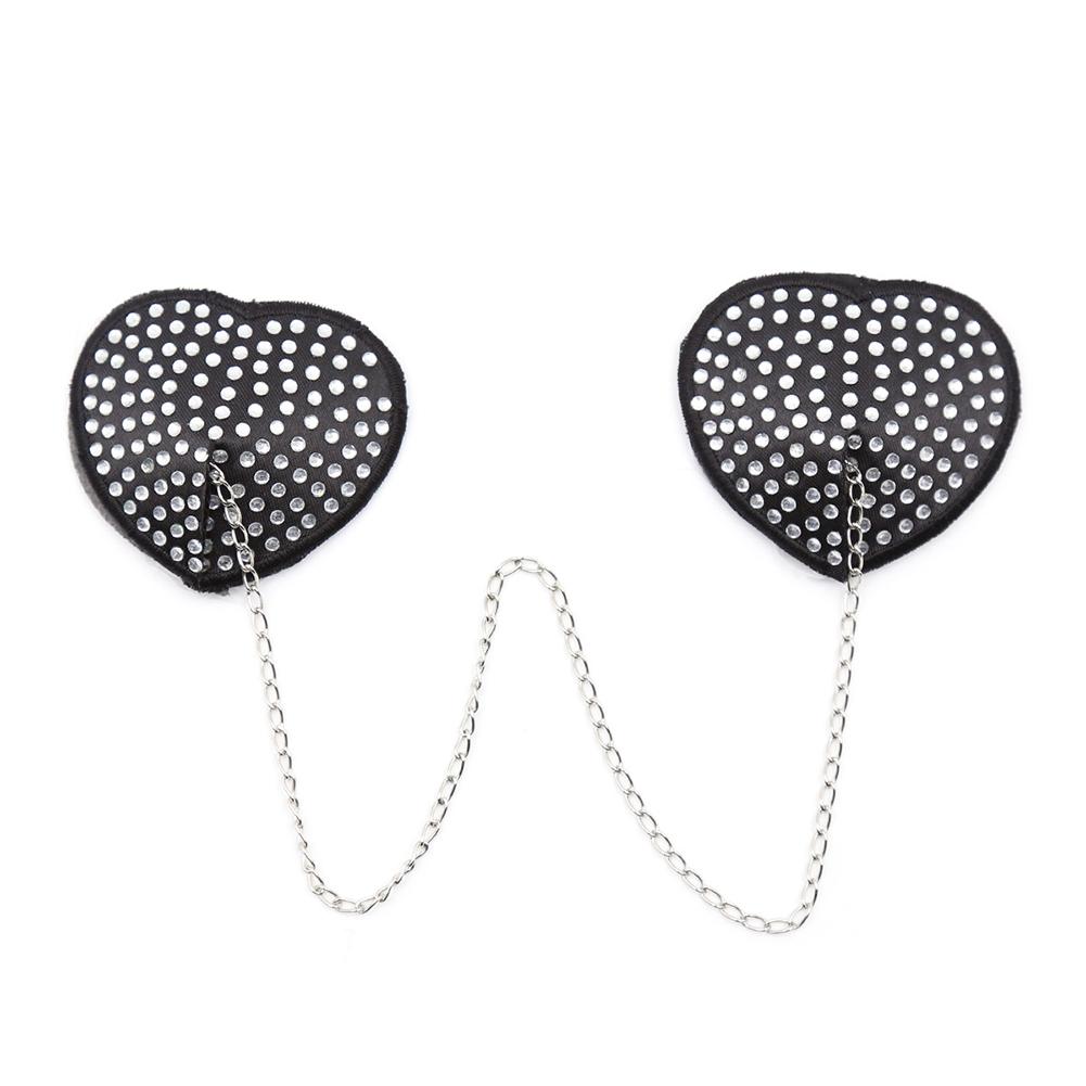 Sexy Silicone Sexy Silicone Crystal Nipple Cover with Metal Chain Pasties Bra for Nightclub Nipple Cover with Metal Chain Pasties Bra for Nightclub