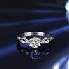 Bestselling S925 Sterling Silver Ring 0.5CT Color Moissanite with 8 Hearts 8 Arrows Cut