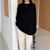 Korean Pure Cotton Cartoon Cat Print Long Sleeve T-Shirt - Women's Loose Fit, Age-Reducing, for Spring & Autumn.