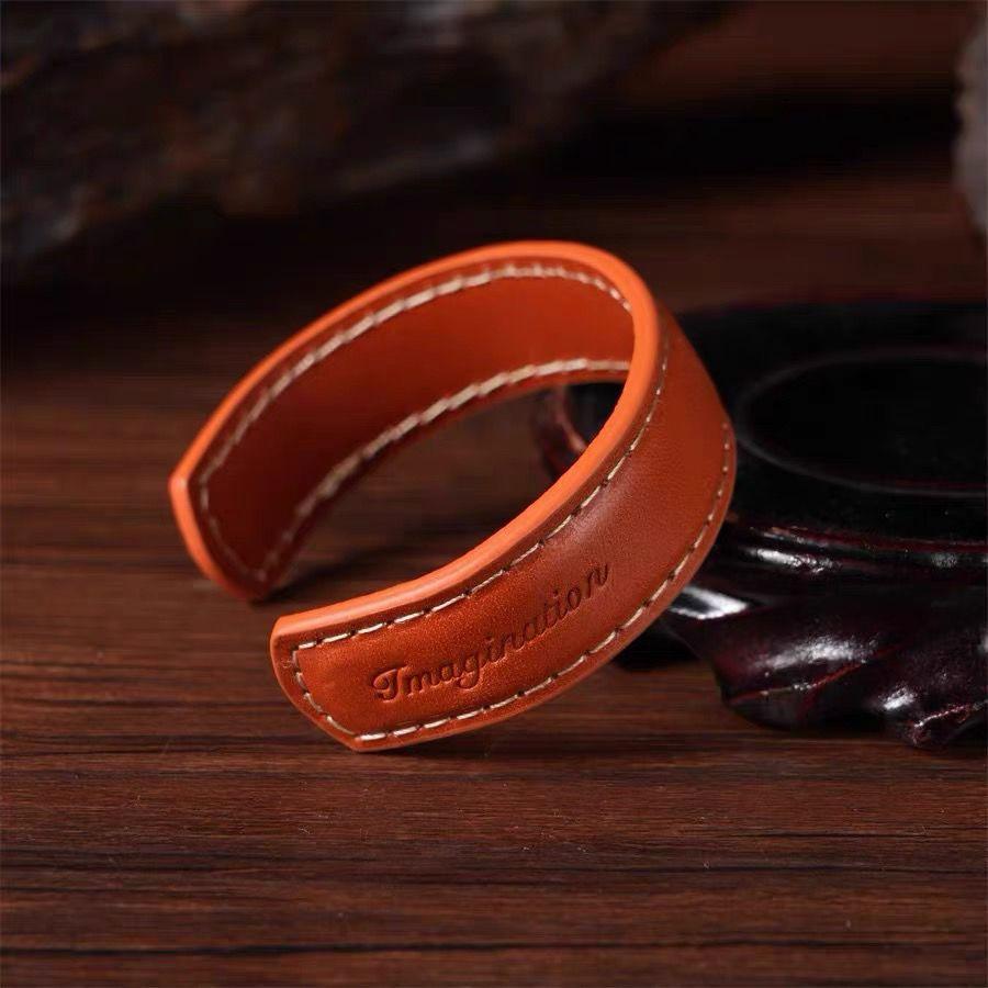 Leather Tooling Retro Vegetable Tanned Bracelet Leather Bracelet Open Half Bracelet Jewelry