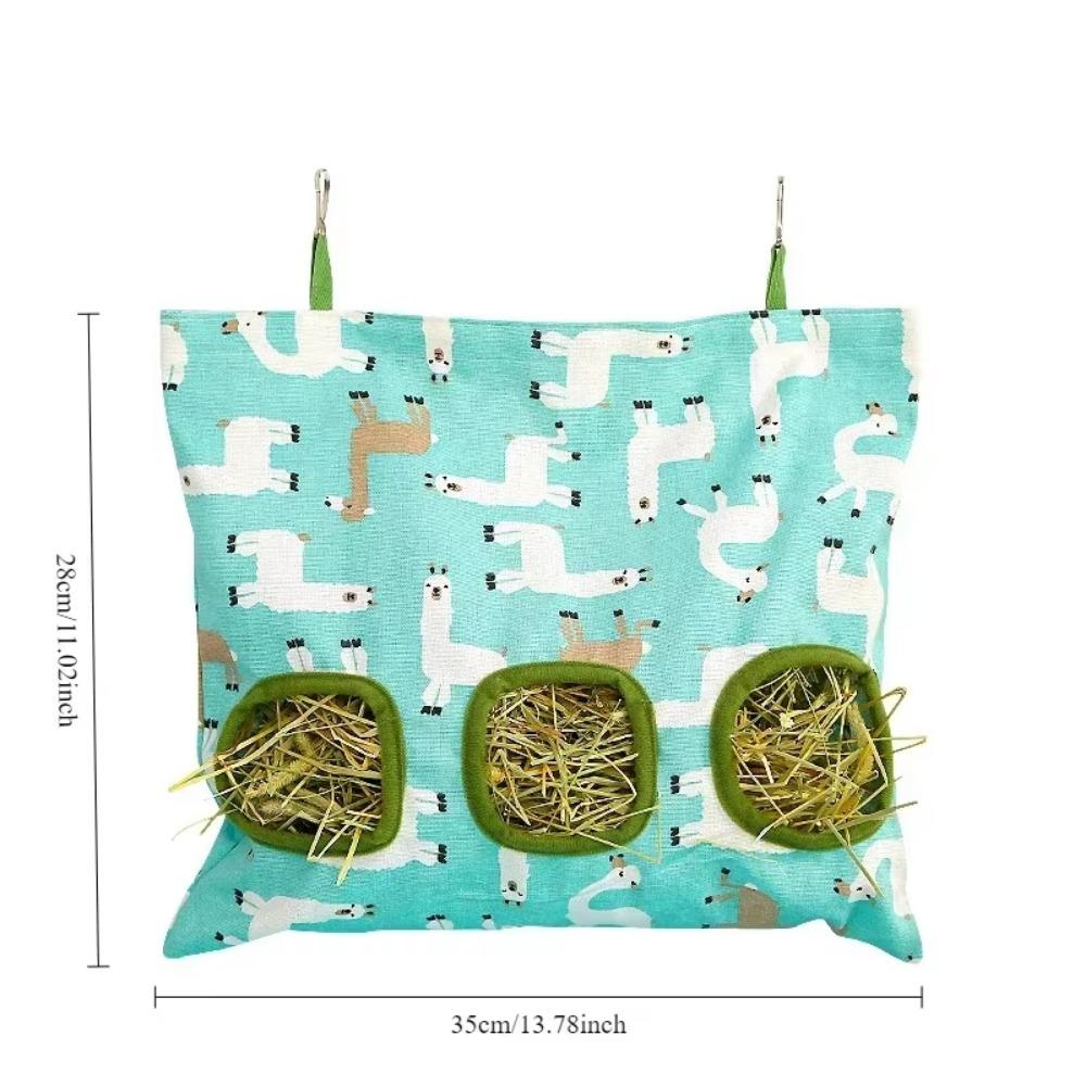 Hanging 2/3 Holes Hay Bag for Bunny Guinea Pigs Small Animal Feeder Rabbit Food Dispensers Bag Cage Accessories Pet Feeding Bag