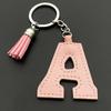 26 Initial English Letter Pu Leather Tassel Pendant Key Chain Bag Charm Women Birthday Gift