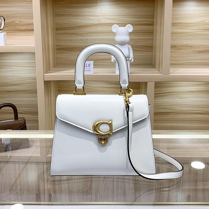 

Kelli Bag Women 2024 One-shoulder Cross-body High-end Authentic Leather All-match Fashionable Horseshoe Buckle Handbag білий