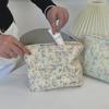 410123 Fresh Floral Canvas Cosmetic Bag Women's Portable Large-capacity Travel Toilet Bag Skin Care Product Storage Bag