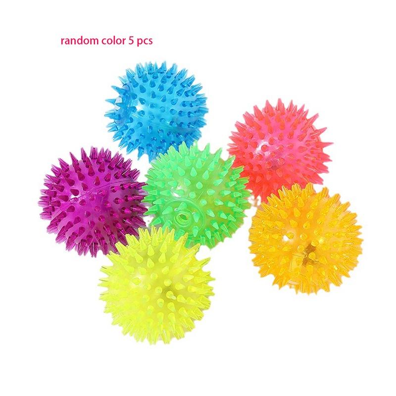 

Wholesale Pet Toy Ball Flashing And Spiky Random Color Tpr Material 5pcs