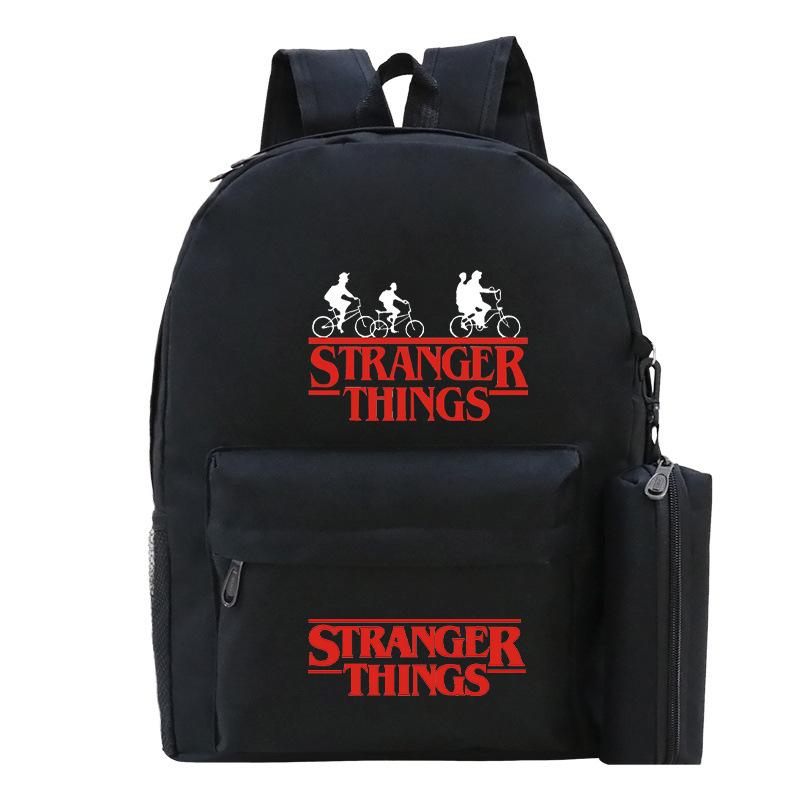 Stranger Things Speechless Backpack Pencil Case Leisure Student Schoolbag Two-Piece Set One size