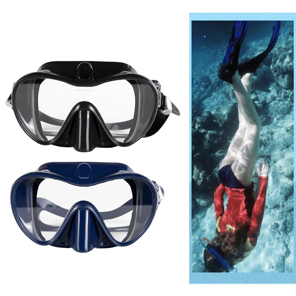Diving Mask Tempered Glass Clear Lens Silicone Scuba Dive Snorkeling Glasses