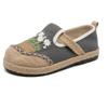 Johnature Ethnic Style Women's Flats Retro Cotton Linen Round Toe Handmade Embroidered Cloth Shoes