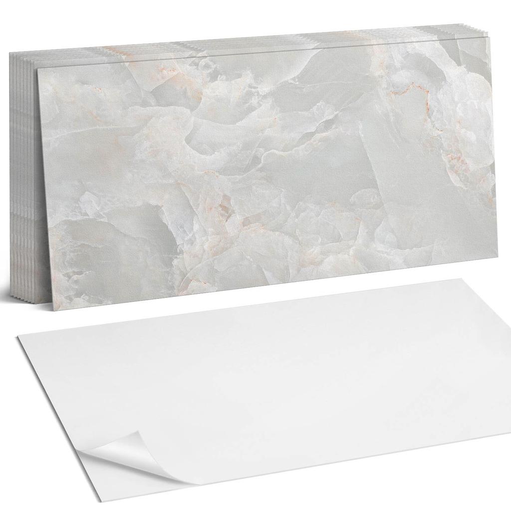 Paczka Kafelków Winylowych Podłogowych Stonowany Wzór Marmurowy 10X40X20 Cm