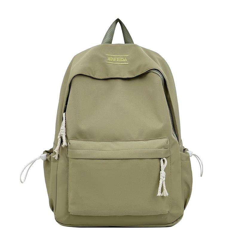 Schoolbag female ins Japanese sweet girl tide casual backpack simple solid color junior high school college student schoolbag