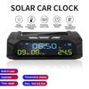 Solar Car Clock with LCD Time Date In-Car Temperature Display Digital Clock for Car Decoration