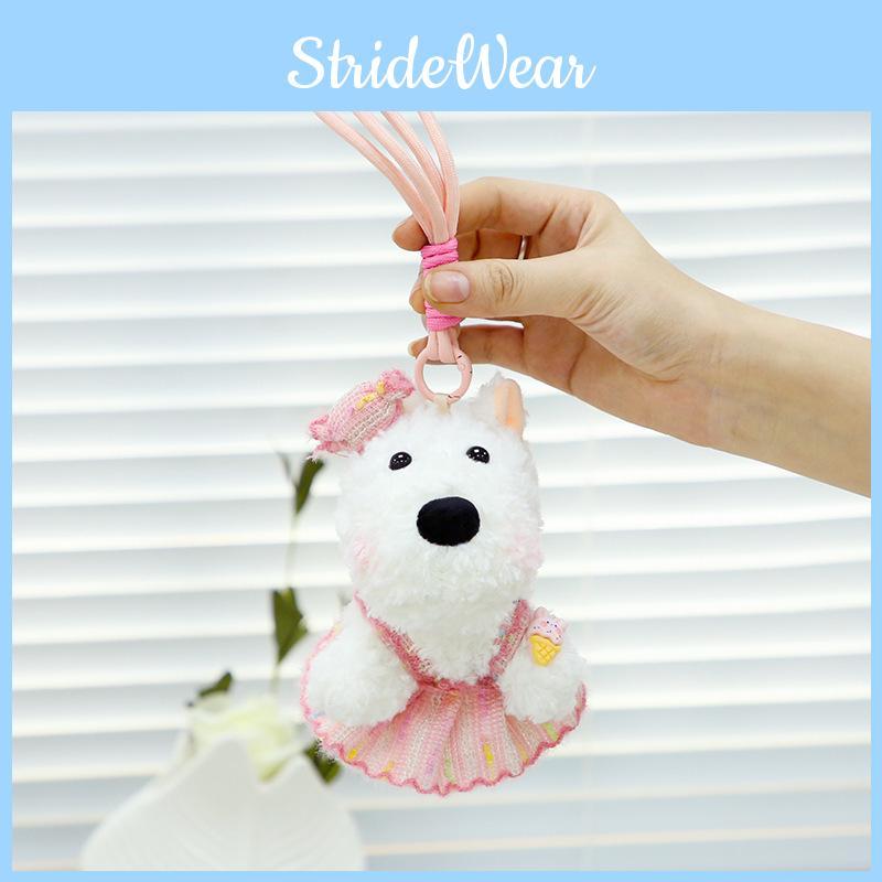 Terrier West Highland Dog Plush Keychain Toy Bag Pendant Decoration Gifts Kids
