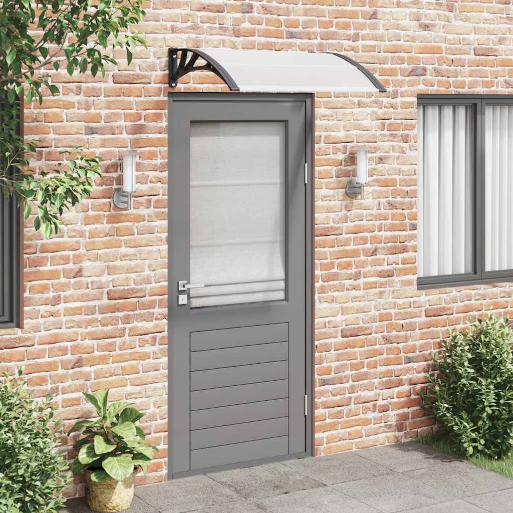 vidaXL Türvordach Schwarz und Transparent 100x75 cm Polycarbonat schwarz