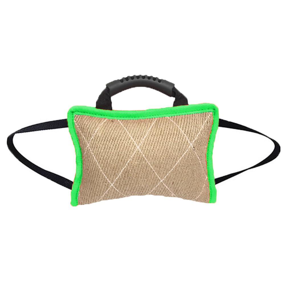 Strapazierfähiges Hunde Trainingsbeißkissen mit Köperjute und Beißstock