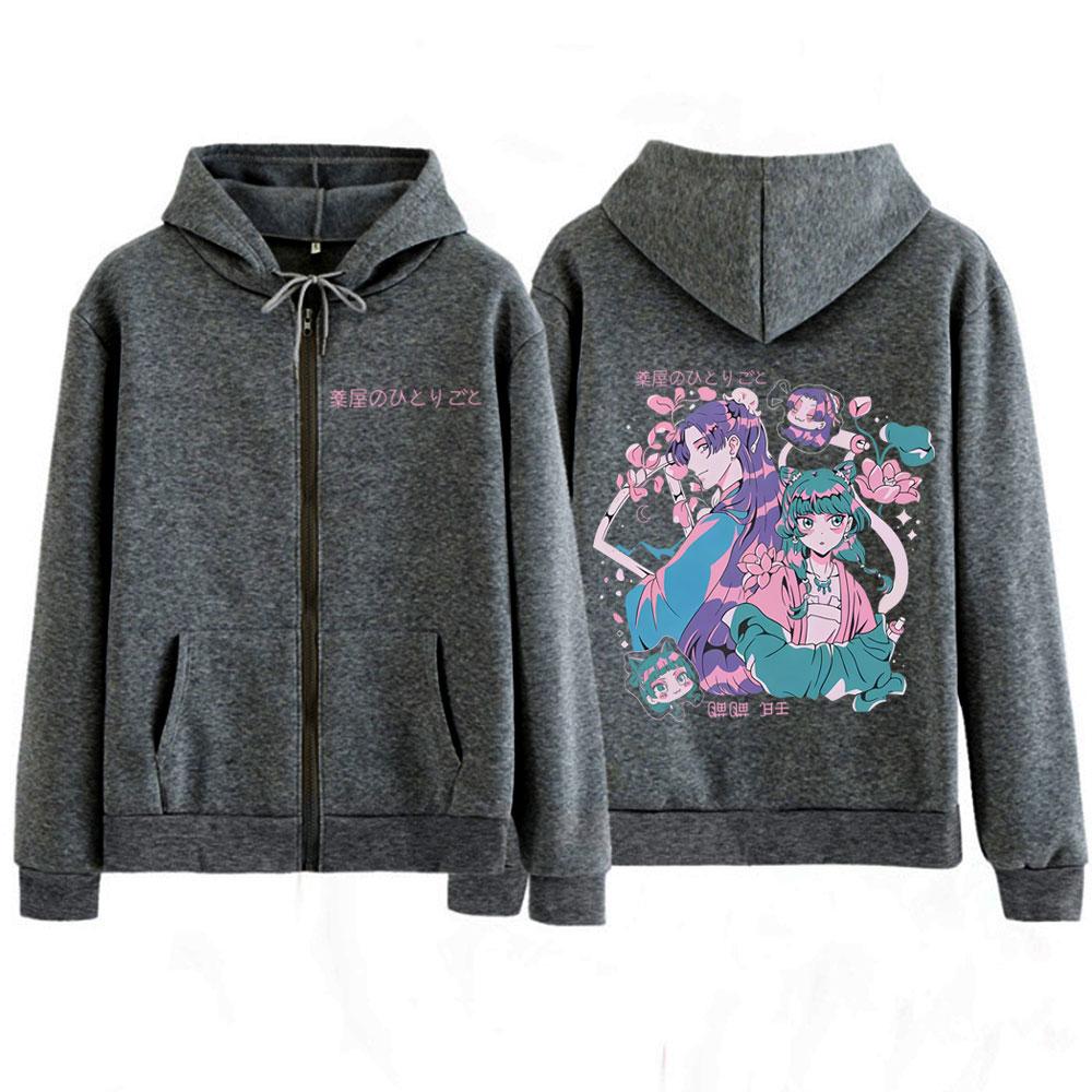 Anime The Apothecary Diaries Zipper Hoodie Funny Kawaii Cute Maomao Merch Jacket Men's Casual Long Sleeves Sweatshirt Streetwear