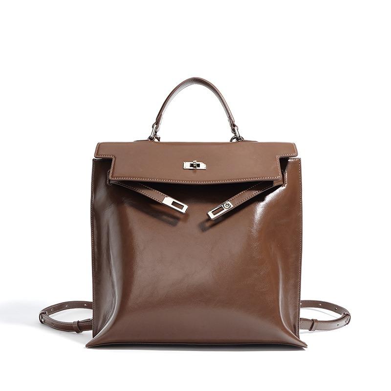 Luggage Summer New Backpack, Class Commuter Bag, Large-capacity Leather Backpack