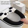 Toilet Mat with Handle Cartoon Panda Design Thickened Velvet Toilet Seat Cover Bathroom Dorm Hotel Accessories