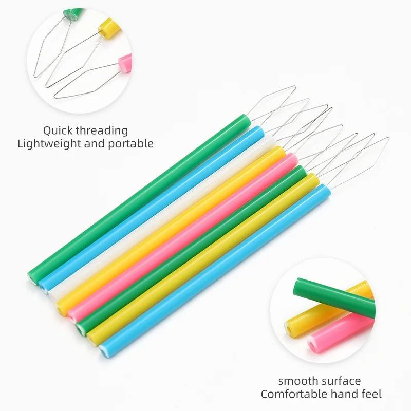 1/2 Stück Verlängertes Nadeleinfädler-Set für Nähmaschine, Handnähen, Stickerei, Perlenwerkzeug, DIY-Bastelzubehör (Gemischte Farbe)