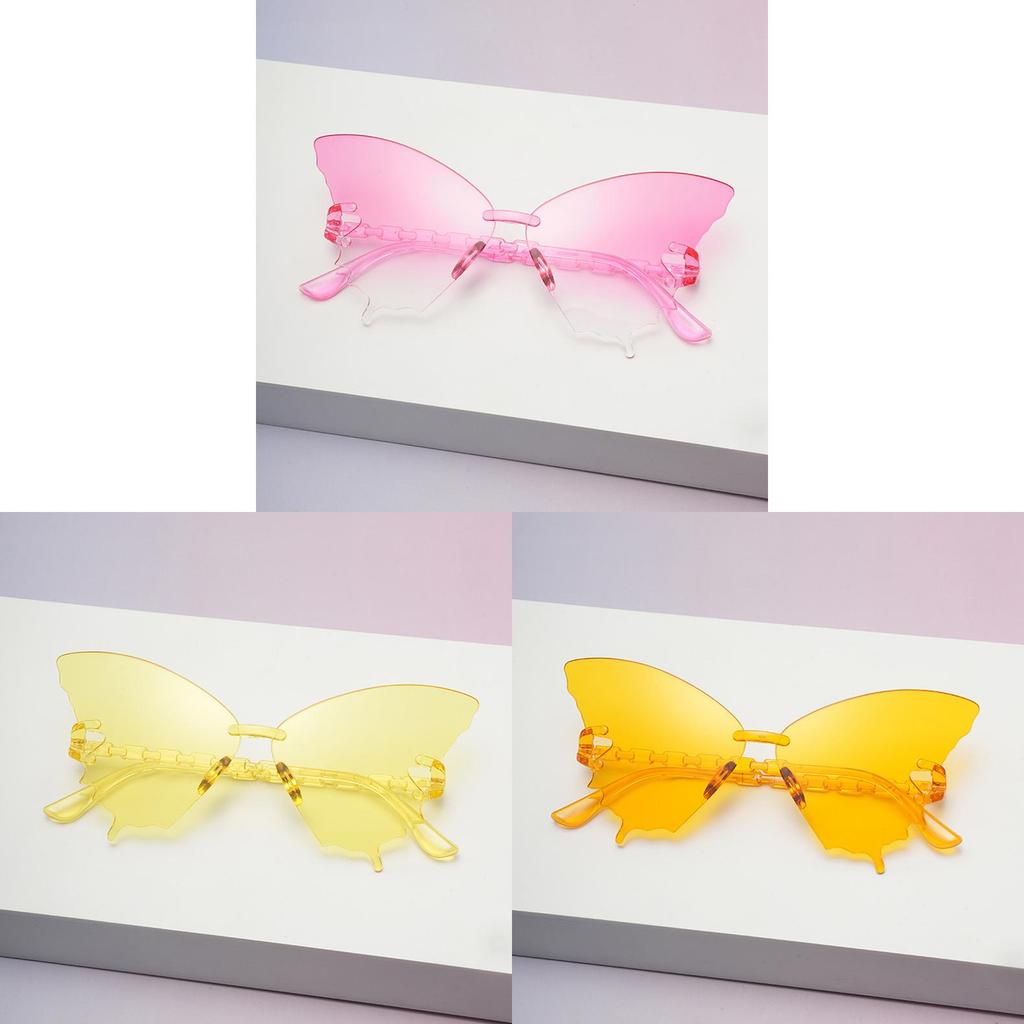 Unisex Butterfly Eyewear Frameless Sunglasses With Resin Lenses For Cycling And Stylish Outfits
