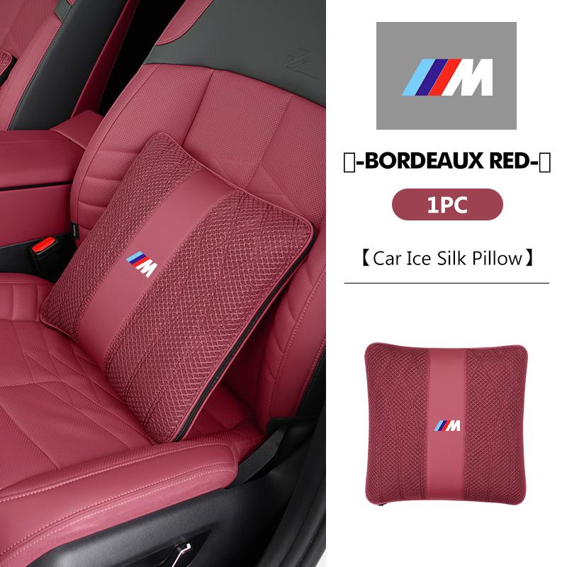 

Car Headrest Pillow Cushion Lumbar Lce Silk Fabric Sofa Pillow Quilt For BMW E93 F10 F20 F30 F40 F15 F25 F26 F31 F49 F86 M3 M5