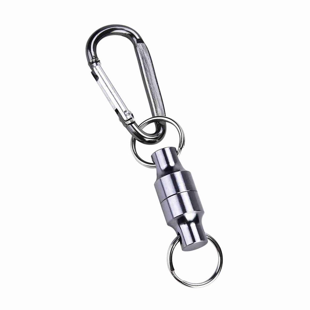 Magnet Buckle Fly Fishing Magnetic Net Release Clip Hanging Holder Lanyard Clip(Single, Silver)