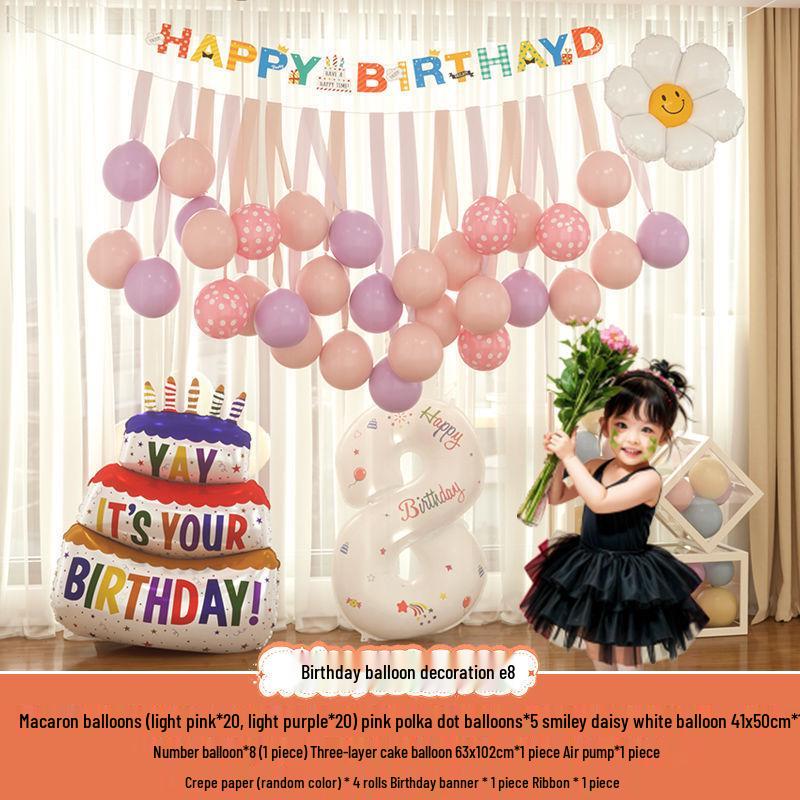 Xiaohongshu First Birthday Balloon Decoration Set for Boys and Girls: Party Background Scene Arrangement