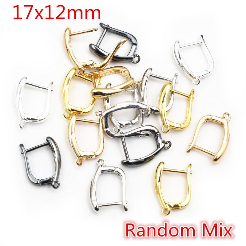 10pcs 2-Styles French Earring Hooks Lever Back Open Loop Setting for DIY Earring Clips Clasp Jewelry Making Accessories Findings