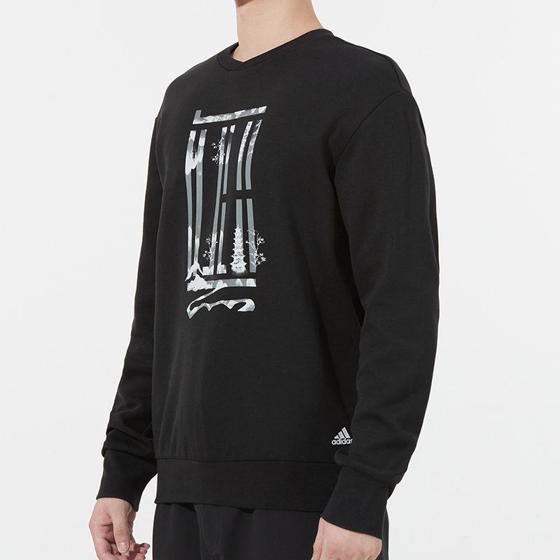adidas Wu Ji Collection Sweatshirts Men's Black Crew Neck Moderate Regular H39289