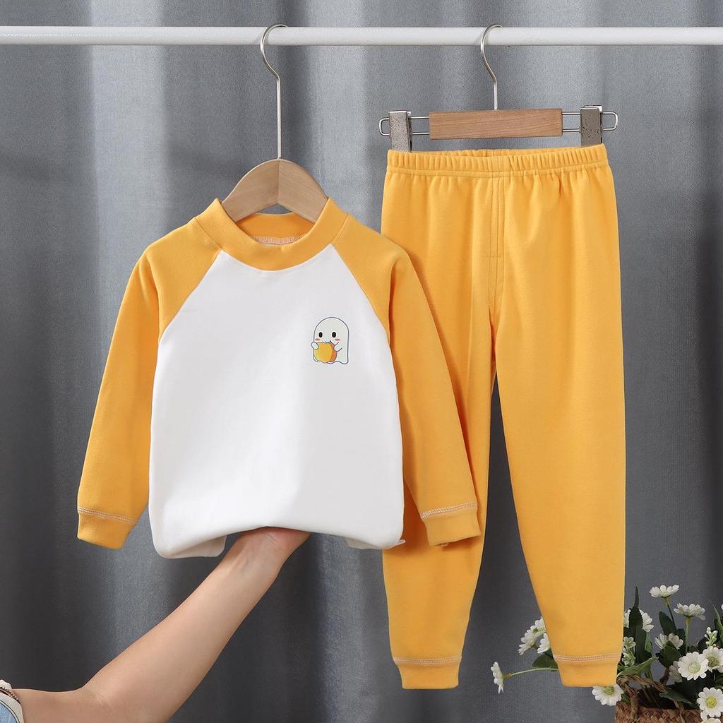 Children's Fleece Autumn Clothes & Trousers Set: Warm Underwear & Loungewear for Boys & Girls