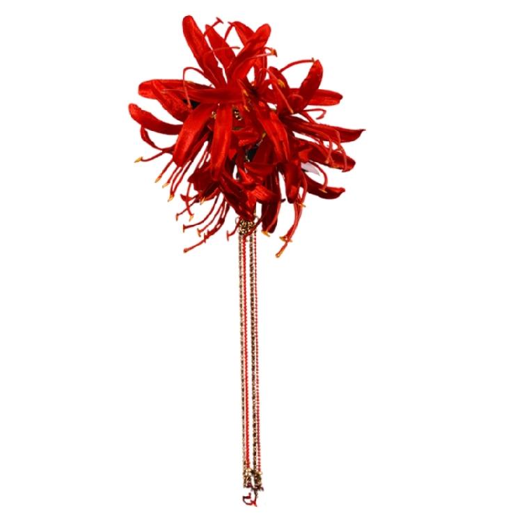 

Elegant Equinox Flower Hairpin For Bride Wedding Decoration Handmade Silk Flower Tassels Side Pin Hair Styling Accessory
