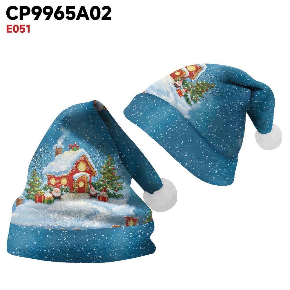 2024 Double-Sided Fleece Christmas Hat with Velvet for Kids & Adults