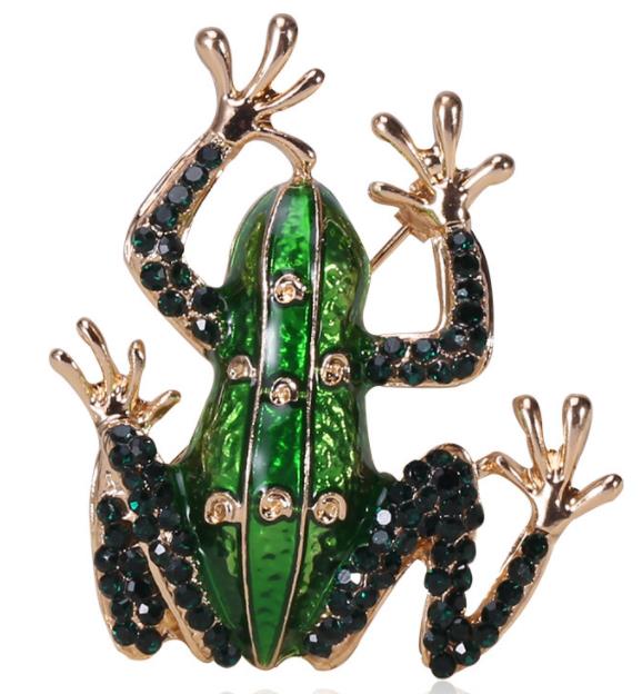 SKEDS Women Men Fashion Enamel Frog Owl Brooch Badges Crystal Animal Luxury Brooches For Women Accessories Clothing Coat Pins