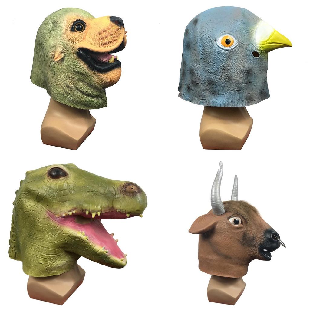 Máscara Divertida de Cabeza de Animal Para Fiestas con Diseños Personalizables de Jirafa y Cerdo