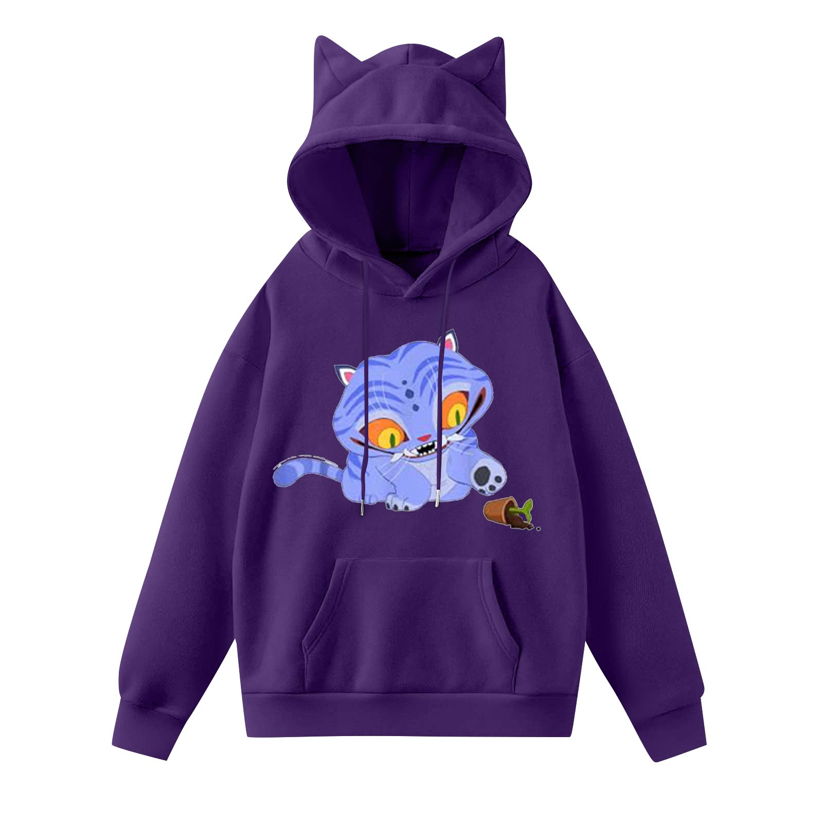 

Женская мода повседневная толстовка с капюшоном с длинным рукавом и круглым вырезом с карманами XXL