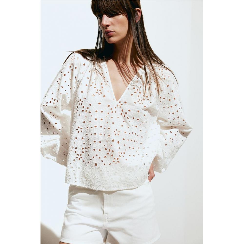 

Блузка HM Broderie Anglaise Белая