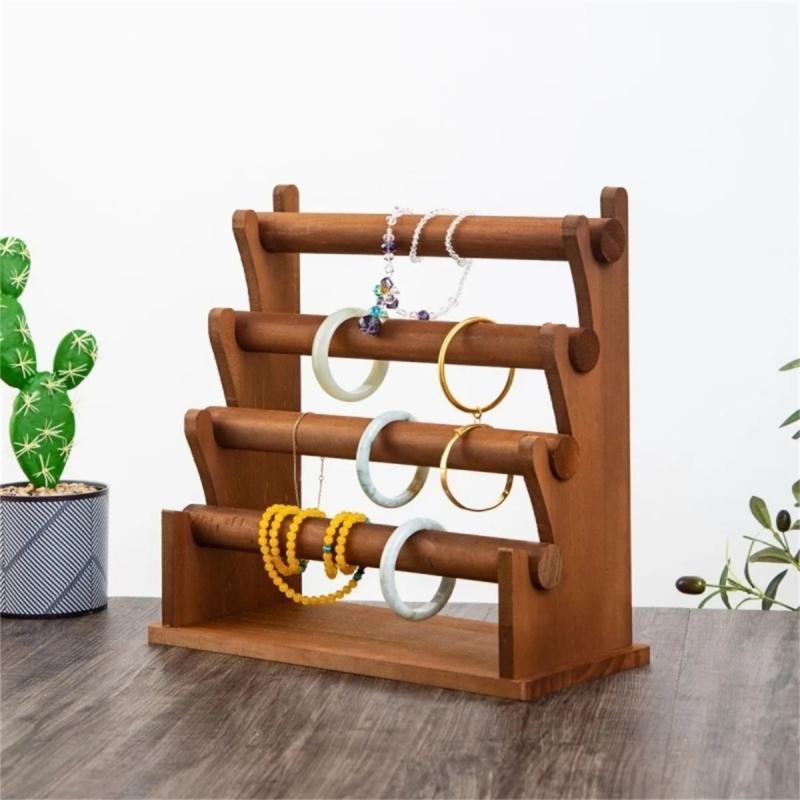Wood Jewelry Holder for Exhibiting Accessories Bracelets and Bangle Display Rack Elegant Wrist Accessories Organizer