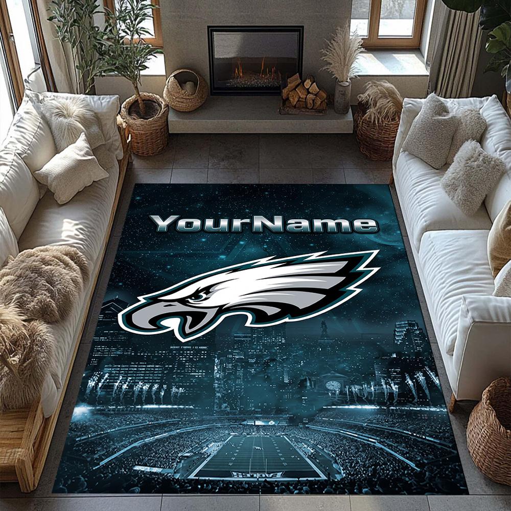 Philadelphia Eagles Customized Name Carpet Design For Game Room Dormitory Dining Room Balcony Antislip Rug Anime Office Decor