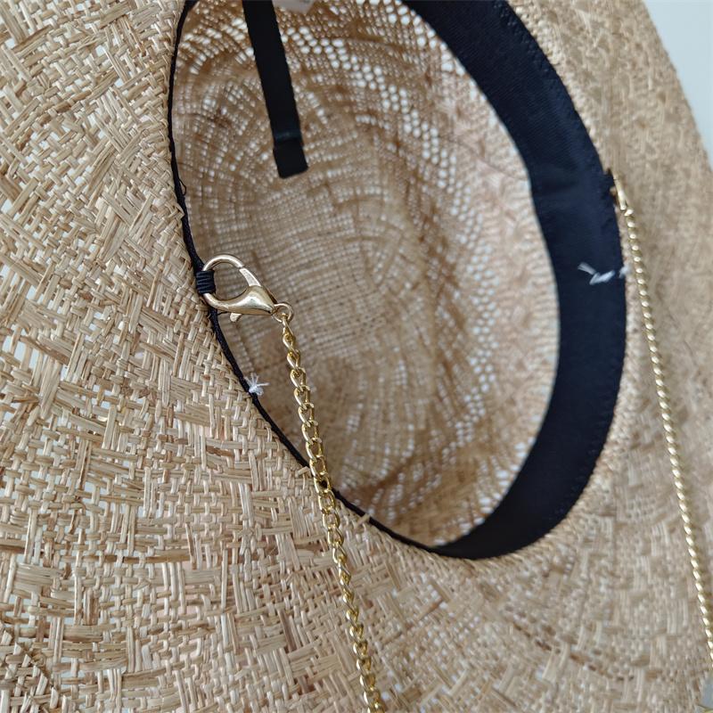 Haute Couture Sisal Material Straw Hat Raffia Beach Hat New Style Letter Hat Sun Hat Ladies Punk Hat Sombrero Para Sol Mujer