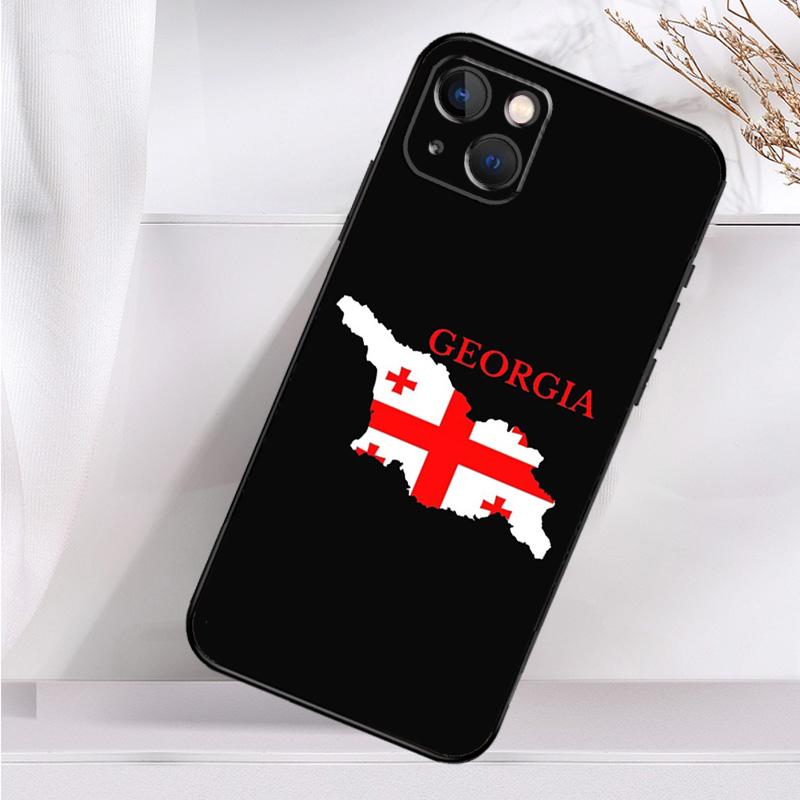 Georgia Grunge Flag Hülle für iPhone 14 16 15 Pro Max 11 12 13 Mini 7 8 Plus X XR XS MAX Weiche stoßfeste Hülle