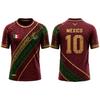 Men 2026 Mexican Flag Print Jersey Aztec Pattern Quick-Drying Breathable Soccer T-Shirt Unisex Casual Training Short-Sleeve Tee