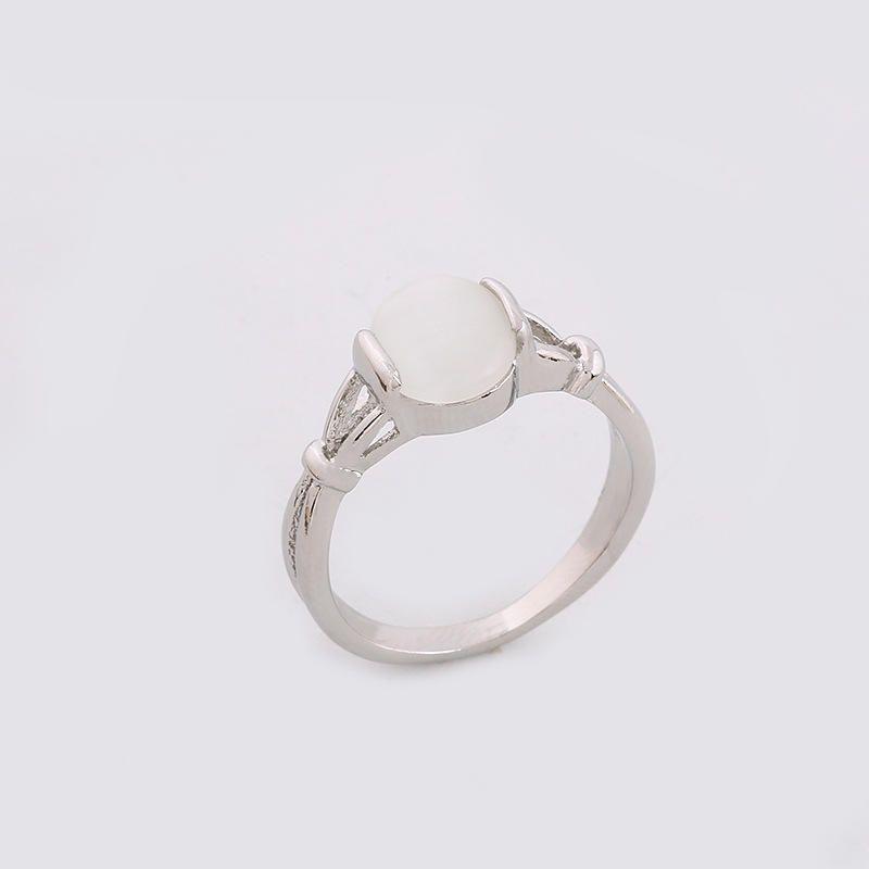 Glamour Steel Gift Engagement Ring With Bright Stone Silver Plated Fashion Jewelry