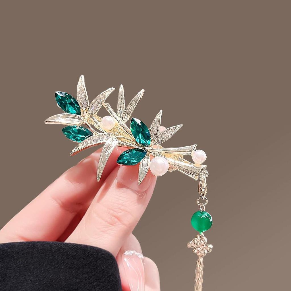 Elegant 2025 Korean Bow Pearl Rhinestone Hair Clip - Internet Celebrity Style