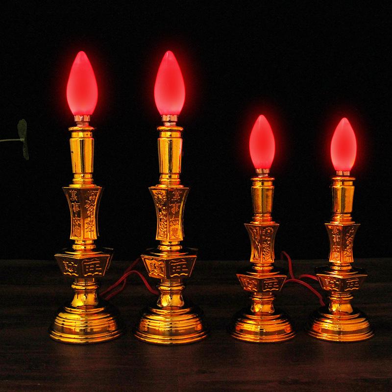 Dual-Use LED Candlestick Altar Lamp for God of Wealth