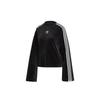 Originals Velvet Sweater Sports Short Round Neck Pullover Women Sweater Black ED4752