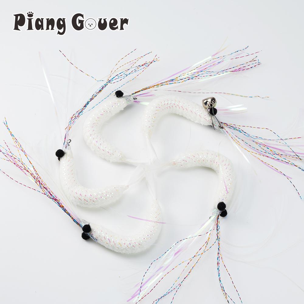 Tassel Artificial White Cat Toy Teaser Stick for Changing Heads Pet Toys Wand Accessories